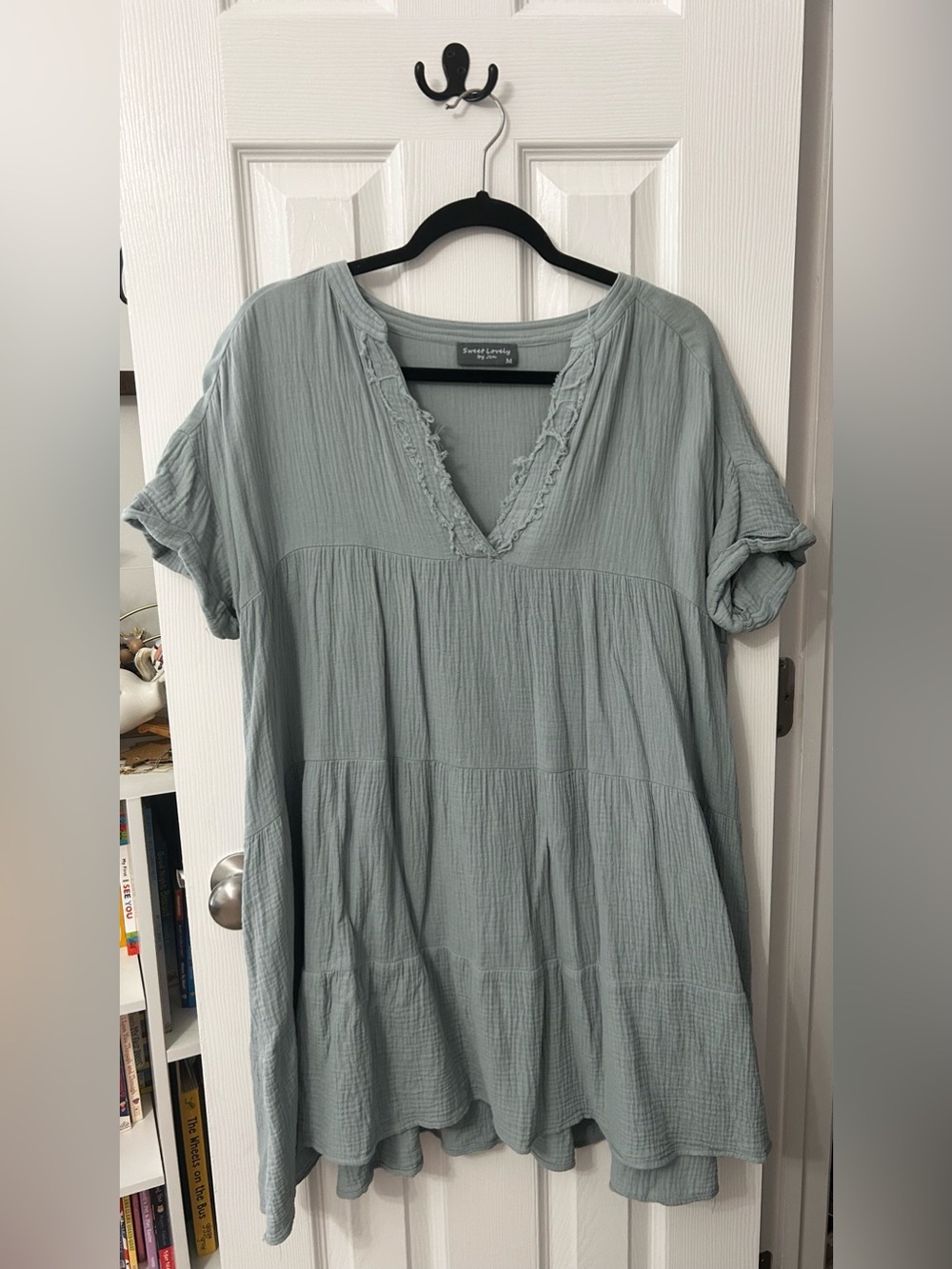 Sweet Love Sage Green V-Neck Gauze Tunic